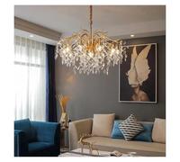 ksxnkhk Lampadario Moderno di Lusso in Cristallo a LED di Grandi Dimensioni, Illuminazione Decorativa per Loft, Ville, Hall di Hotel (Bianco Caldo, 9 luci Dorate)