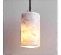 ksxnkhk Lampadario Moderno e Creativo a Tubo Lungo, Lampada a Sospensione in Marmo Nero o Bianco, plafoniera da Interno Regolabile in Altezza per Isola Cucina, Sala da Pranzo, Camera da Le