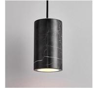 ksxnkhk Lampadario Moderno e Creativo a Tubo Lungo, Lampada a Sospensione in Marmo Nero o Bianco, plafoniera da Interno Regolabile in Altezza per Isola Cucina, Sala da Pranzo, Camera da Le
