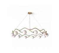 ksxnkhk Lampadario Moderno in Vetro Bianco per Soggiorno, Ristorante, Camera da Letto, Lampada a Sospensione, Cavo Regolabile, Decorazione Artistica per la casa, Illuminazione Affascinante