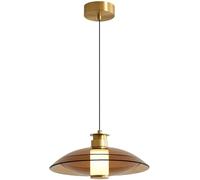 ksxnkhk Lampadario Moderno Nordico di Lusso in Rame Pieno, Sorgente Luminosa a LED, Lampada a Sospensione in Vetro UFO, Semplice e Creativa, Altezza Regolabile per Isola Cucina Sala da Pra