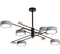 ksxnkhk Lampadario Moderno Sputnik a 6 luci in Stile Industriale Grigio e Verde in Stile Nordico, Lampada a Sospensione in Legno dimmerabile a 8 LED per Cucina, Sala da Pranzo, Soggiorno,