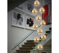 ksxnkhk Lampadario Multi-Luce Duplex Cavo per Soggiorno, Loft, Scala Minimalista Multi-Sfera, Lunga, Moderna, Creativa, per Hotel, Ville, soffitto Alto, Paralume per Lampada a Sospensione