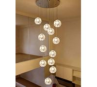 ksxnkhk Lampadario Multi-Luce Duplex Cavo per Soggiorno, Loft, Scala Minimalista Multi-Sfera, Lunga, Moderna, Creativa, per Hotel, Ville, soffitto Alto, Paralume per Lampada a Sospensione