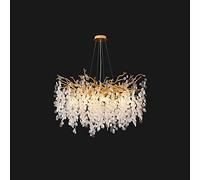 ksxnkhk Lampadario Rotondo in Cristallo Moderno di Lusso - Stile Americano, Europeo e Francese - Ideale per Soggiorno, Camera da Letto, Ingresso - Lampadario in Vetro Moderno - Montaggio a