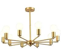 ksxnkhk Lampadario Sputnik a 10 luci, in Ottone Spazzolato Oro, Regolabile, Stile Moderno di metà secolo, per Camera da Letto, Soggiorno, Sala da Pranzo, Stile Rustico (10 luci)