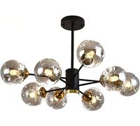 ksxnkhk Lampadario Sputnik Industriale Nero a 6 luci, E27, lampadario in Metallo, Lampada a Sospensione Regolabile in Altezza per Soggiorno, Camera da Letto, Sala da Pranzo, corridoio, ne