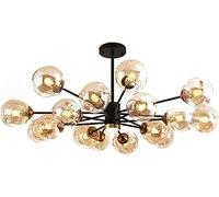 ksxnkhk Lampadario Sputnik Industriale Nero a 6 luci, E27, lampadario in Metallo, Lampada a Sospensione Regolabile in Altezza per Soggiorno, Camera da Letto, Sala da Pranzo, corridoio, ne