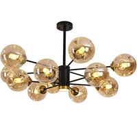 ksxnkhk Lampadario Sputnik Industriale Nero a 6 luci, E27, lampadario in Metallo, Lampada a Sospensione Regolabile in Altezza per Soggiorno, Camera da Letto, Sala da Pranzo, corridoio, ne