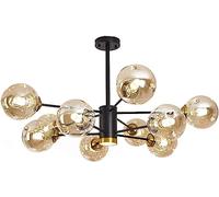 ksxnkhk Lampadario Sputnik Industriale Nero a 6 luci, E27, lampadario in Metallo, Lampada a Sospensione Regolabile in Altezza per Soggiorno, Camera da Letto, Sala da Pranzo, corridoio, ne