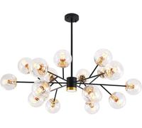 ksxnkhk Lampadario Sputnik Industriale Nero a 9 luci, E27, lampadario in Metallo, Lampada a Sospensione Regolabile in Altezza per Soggiorno, Camera da Letto, Sala da Pranzo, corridoio, ne