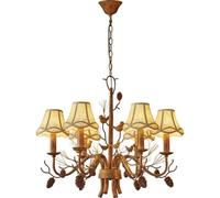 ksxnkhk Lampadario Vintage a Forma di Uccello in Stile Country Francese, Paralume in Tessuto, Bronzo, Stile Antico, Lampada a Sospensione Rustica, Lampada per Camera da Letto e Sala da Pra