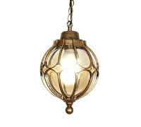 ksxnkhk Lanterna Impermeabile per Esterni - Lampadario a Sospensione retrò con Vetro a Bolle e Catena Regolabile per Veranda e Patio, Finitura Bronzo Rustico