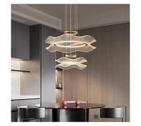 ksxnkhk Moderne lampade a Sospensione a LED per l'arredamento della casa, lampadari per Soggiorno, Sala da Pranzo, Illuminazione per Interni (Telecomando dimmerabile, 2 Anelli da 60 a 80 c
