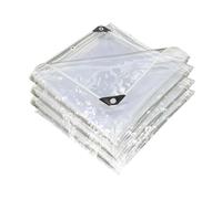 ksxnkhk Teloni Trasparenti Resistenti da 1,6'X6,6' con Occhielli, Telo Trasparente Impermeabile Spesso 15 Mil, Telo di Copertura Resistente all'Acqua e agli Strappi, per recinzioni di pati