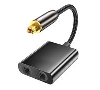Ksywydu Toslink Splitter1 In 2 Out, Cavo Splitter Ottico Sdoppiatore Digitale SPDIF, Sdoppiatore Audio Ottico per TV, Soundbar, DVD, Lettore CD, Connettori Placcati Oro 24k, 1 Maschio a 2 Femmina
