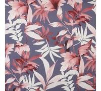 Kt KILOtela - Tela cerata stampata digitale, Half Panama cotone biologico, decorazione, tappezzeria, cuscini, tovaglie, 100 cm lunghezza x 140 cm larghezza, giardino dell'Eden, fiori, grigio, granato