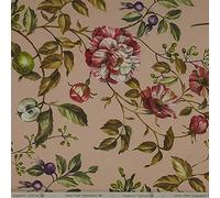 Kt KILOtela - Tessuto al Metro di Tela Stampata Digitale - Half Panama 100% Cotone Biologico, Oeko-Tex Standard 100 - Larghezza 280 cm - Lunghezza a Scelta 50 in 50 cm | Fiori Peonia - Rosa, Verde