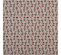 Kt KILOtela - Tessuto arredo - Gobelin - Tappezzeria - Scampolo: 100 cm Lunghezza x 280 cm Larghezza | Ellissi - Rosso, Arancione, Verde, Blu, Beige ─ 1 Metro