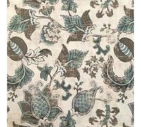 Kt KILOtela - Tessuto arredo stampato al metro - Canvas - 280 cm di larghezza - prezzo per 50 cm | Fiori indiani - Marrone, Verde