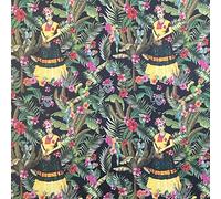 Kt KILOtela - Tessuto arredo stampato al metro - Half Panama stampa digitale - 100% cotone - 140 cm larghezza - prezzo per 50 cm | Frida Tropical - Multicolore