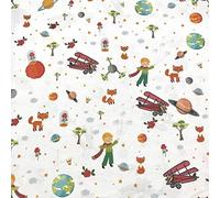 Kt KILOtela - Tessuto arredo stampato al metro - Half Panama stampa digitale - 100% cotone - 280 cm larghezza - prezzo per 50 cm | Piccolo principe. Multicolore