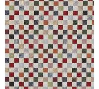 Kt KILOtela - Tessuto Arredo Tappezzeria, Jacquard Gobelin, Rivestire Poltrone, Divani, Testiera Letto, Cuscini, 100 cm Lunghezza x 280 cm Larghezza, A Scacchi, Piccolo, Multicolore, Beige - 1 Metro