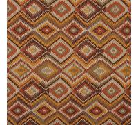 Kt KILOtela - Tessuto Canvas Stampato, Foderare, Divani, Tavolo, Sedia, Tende, Cuscini, Borse, Portafogli, 100 cm Lunghezza x 280 cm Altezza, Geometrico Etnico, Tribal, Kilim, Arancione - 1 Metro