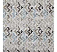 Kt KILOtela - Tessuto Canvas Stampato, Rivestire, Foderare, Divani, Tavolo, Sedia, Letto, Tende, Cuscini, Borse, 300 cm Lunghezza x 280 cm Altezza, Geometrico, Zig Zag, Acquamarina - 3 Metro