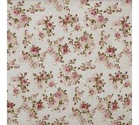 Kt KILOtela - Tessuto Canvas Stampato, Rivestire, Foderare, Divani, Tavolo, Sedia, Letto, Tende, Cuscini, Borse, 300 cm Lunghezza x 280 cm Altezza, Fiori, Rosa, Beige - 3 Metro