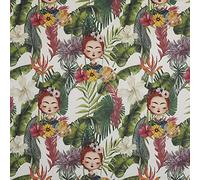 Kt KILOtela - Tessuto Stampato Digitale, Half Panama Cotone, Larghezza 280 cm, Lunghezza a Scelta da 50 in 50 cm | Paint Frida Tropical