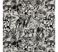 Kt KILOtela - Tessuto tappezzeria, jacquard gobelino, sedie, cuscini, testiera, divano, borse, resistente all'usura, larghezza 280 cm, lunghezza a scelta 50 in 50 cm, Guernica Luno, nero, bianco