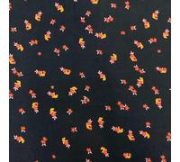 Kt KILOtela - Tessuto Viscosa Stampato Digitale, Retal Rifiuti Post-industriale Moda, Camicia, Camicetta, Caduta Fluida, Floreale, Multicolore, Nero, 270 x 140 cm, 64811