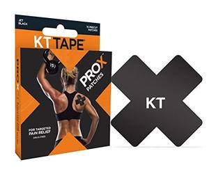 KT Tape Prox 15 Patch Pre-Cut Sintetico Nastro kinesiologico, Jet Black