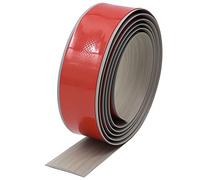 KtbeYTi 200 cm x 4 cm Striscia di Transizione Autoadesiva, Striscia di Soglia per Bordi in Gomma PVC Striscia di Bordo per Moquette Autoadesiva, per Piastrelle Listello di Protezione Piatto, Grigio
