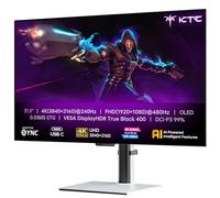 KTC 4K OLED Monitor 32 Pollici, Doppia modalità 4K@240Hz / 1080P@480HZ Gaming Monitor, Tempo di risposta 0,03 ms, FreeSync/G-Sync, HDR Ture Black 400, HDMI 2.1, DP 1.4, USB C 65 W, 3 x USB A 3.0, KVM