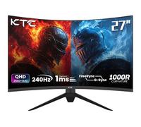 KTC Gaming Monitor 27 Pollici QHD Curvo Monitor, 240Hz, 1ms, 2K QHD 2560 x 1440p Schermo PC, Freesync & G-sync, HVA 1000R, 124% sRGB, Inclinazione Regolabile, VESA, DP1.2/HDMI 2.0, H27S25E