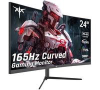KTC Monitor da gioco curvo da 24 pollici, monitor per computer senza cornice 165Hz FHD 1080P, supporto Freesync/G-Sync, 99% sRGB, contrasto 3000:1, HDMI, DisplayPort, montabile a parete/inclinabile