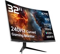 KTC Monitor da gioco curvo da 32 pollici 240Hz 1500R 1080P 125% sRGB 1ms, Freesync/G-sync HDR10, porte HDMI/DP/USB VESA, inclinazione regolabile, interruttore Xbox PS5, nero
