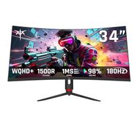 KTC Monitor da gioco ultra largo curvo da 34 pollici, 21:9, 3440 x 1440 p 165 Hz 1 ms, monitor curvo 1500R, Freesync G-sync, immagine per immagine, altezza