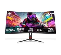 KTC Monitor da gioco ultra largo curvo da 34 pollici, 21:9, 3440 x 1440 p 165 Hz 1 ms, monitor curvo 1500R, Freesync G-sync, immagine per immagine, altezza