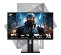 KTC Monitor Gaming 27 pollici, Monitor IPS veloce 1440p 180Hz Schermo PC, Monitor per computer 2K QHD 1ms GTG, HDR/HDMI/USB C/DP verticale, FreeSync & G-Sync, Pan Tilt Height Pivot regolabile, H27T22