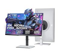 KTC Monitor Gaming 4K 27 Pollici | Modalità Doppia 4K@160Hz / FHD@320Hz | Pannello IPS Veloce | Tempo di Risposta 1ms | HDR400 | Adaptive Sync | 125% sRGB, 97% DCI-P3, ΔE<2 | USB C 90W | KVM | Bianco
