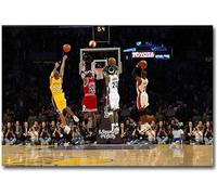 KTGEDH Wall Art Wall Decor Canvas Print, MVP Basketball Game Poster Kobe Bryant, LeBron James e Michael Jordan Immagini per gli appassionati di basket Souvenir Gifts, Senza cornice, 45x60cm