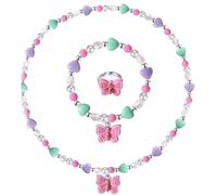 KTGUK 1 collana per ragazze, collane per bambini per ragazze, graziosa collana di perline per bambini e principesse, il set colorato è adatto per bambine, set di collane con perline per bambini