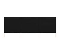 KTHLBRH 3 pezzi di tessuto antivento 400 x 120 cm, colore nero, per la privacy e la decorazione elegante per il vostro balcone