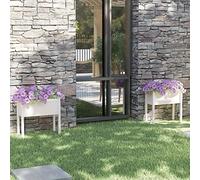 KTHLBRH Aiuola rialzata Letto per Orto Rialzato Fioriere da Giardino 2 pz Bianche 70x31x70 cm in Legno di Pino Adatto per fioriere da giardino terrazza e balcone