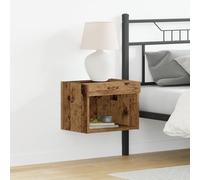 KTHLBRH Armadi da parete con luci a LED, 2 pezzi in legno vecchio, 40 x 30 x 30 cm