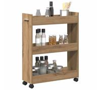 KTHLBRH Armadietto 60 x 22 x 79 cm Rovere Artigianale | Legno Ingegnerizzato, 3 Ripiani, Design Moderno, Facile Montaggio, Per Soggiorno e Ufficio