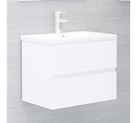 KTHLBRH Armadietto da bagno, mobiletto da bagno, mobiletto per lavabo, mobiletto per lavabo, mobiletto con lavabo da incasso, bianco truciolato